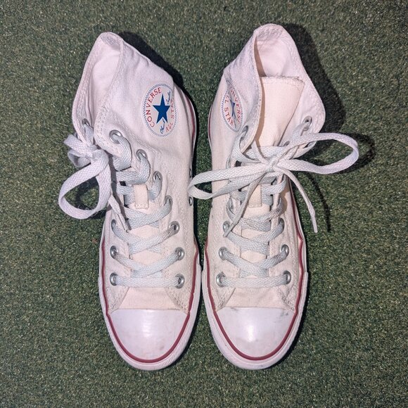 White Converse Chuck Taylor All Star  Canvas High-top Sneakers USW 8 | USM 6 - Picture 2 of 4